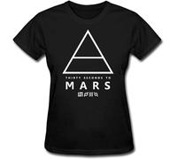 B&LAN Camiseta 30 Seconds to Mars Black Graphic Pullover para hombre, cuello redondo, camiseta de manga corta, camiseta unisex de algodón puro, color negro, talla M, Negro