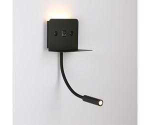 B·LED BARCELONA LED - Aplique de pared para lectura SLANGE 2" - 3W + 6W - Puerto USB + USB-C - Blanco Cálido