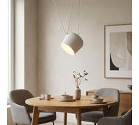 B·LED BARCELONA LED BarcelonaLED Lámpara Colgante de Techo Nórdico Blanco Luz Orientable Cable Altura Ajustable Vintage Elegante de Diseño para Salón Estudio Dormitorio Comedor