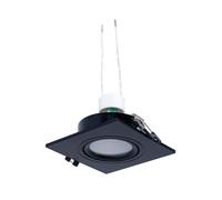 B·LED BARCELONA LED - KIT Aro downlight cuadrado 93x93mm (negro) + Bombilla GU10 5,4W + Portalámparas - Blanco Frío