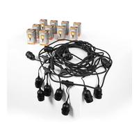B·LED BARCELONA LED - Kit guirnalda luces exterior 11,5 metros + 10 bombillas LED G45/E27 filamento 4W - 2200K - IP44 - Blanco Frío