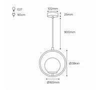 B·LED BARCELONA LED - Lámpara colgante bola cristal KATE - E27