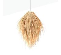 B·LED BARCELONA LED Lámpara Colgante de Techo Mimbre Natural Nido Rústico Nórdico Pantalla Ratán Bambú Madera E27 para Comedor Salón Cocina