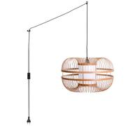 B·LED BARCELONA LED - Lámpara colgante japonesa de bambú Kaizen con interruptor y enchufe