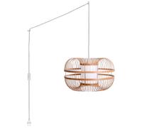B·LED BARCELONA LED - Lámpara colgante japonesa de bambú Kaizen con interruptor y enchufe
