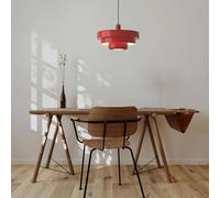 B·LED BARCELONA LED Lámpara Colgante “MACARRON” Estilo Bauhaus. Pantalla de metal 3 capas, Altura ajustable. Casquillo E27 - Lámpara de techo Moderna para Sala, Comedor, Dormitorio