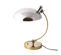 B·LED BARCELONA LED Lámpara de mesa - Diseño estilo Bauhaus | Lámpara de escritorio con pantalla orientable Cromo, casquillo E27. Lámpara retro vintage para mesita de noche, escritorio, sala de estar