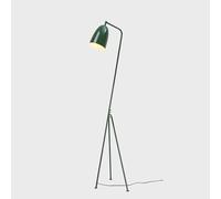B·LED BARCELONA LED Lámpara de pie de diseño “Shoppen”. Estilo minimalista retro, pantalla orientable Verde, base trípode casquillo E27 - Lámpara de pie para salon, dormitorio, oficina.