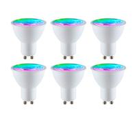 B·LED BARCELONA LED Pack 6 Bombillas GU10 Inteligente Wi-Fi Regulable 5W 400 Lm, Bombilla Alexa Multicolor Bombilla Compatible con Alexa, Google Home Assistant y App Smart Life/Tuya, RGB