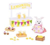 B. Li’l Woodzeez - Set de Puesto de Limonadas - Set de Juego de 25 Piezas con un Personaje de Animal, Comida y Bebidas - Figuras en Miniatura y Set de Juego para NIños de 3+ años