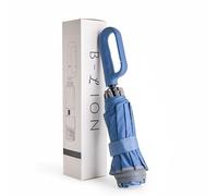 B-LION Paraguas Plegable Invertido con 10 Varillas Reforzadas, Banda Reflectante, Apertura y Cierre Automático, Antiviento y Mango con Hebilla - Fácil de Llevar para Hombre y Mujer