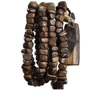 B,Lllunimon Cuentas naturales de Darakan de forma irregular Pulseras de madera de agar Cuentas de madera de agar de material antiguo indonesio Pulsera de Mala budista tibetana Cuenta de oración
