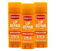 B?lsamo labial reparador de labios sin perfume de OKeeffes para labios secos y agrietados, paquete de 3 unidades