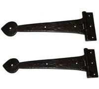 B&M - Bisagras en T de 30,5 cm (2 unidades), color negro