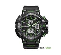 (B Negro Verde) SAMEL Relojes militares de lujo para hombre, reloj de pulsera deportivo impermeable,