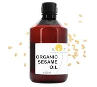 B.O.T Cosmetic & Wellness - Aceite de Sésamo Orgánico Prensado en Frío, Uso Cosmético, Masajes Ayurvédicos, Desmaquillante Natural, Tratamiento Capilar, DIY, Neutro, 500 ml