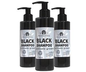 B.O.T cosmetic & wellness - Champú Estimulador Capilar para Cabello Graso | Antigrasa | Fomenta Crecimiento | Anticaída | Anticaspa | Ética y Sostenibilidad, Negro, 3x 200 ml