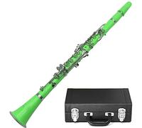 B Plana Clarinete Blanco Clarinete Color Claro Instrumento Musical Clarinetes (Color : Green+imitation leather case)