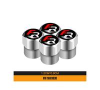 (B Plata para FR) 4 tapas de válvula de aluminio para neumáticos de coche para Seat León Cupra Ibiza