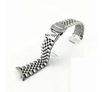 (B-Plata sin logotipo 22 mm) Para correa de acero inoxidable macizo Seiko Skx007 Skx009 Srpd63k1 Samurai