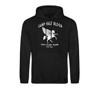B&S Boutique Camp Half Blood Percy Jackson Inspired PJO Heroes of Olympus Sudadera con Capucha Negra Unisex Size L
