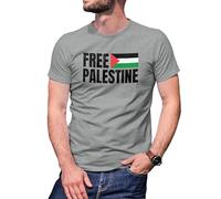 B&S Boutique Free Palestine Fight Flag Camiseta De Hombre Gris Size XL