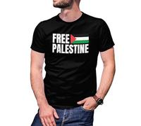 B&S Boutique Free Palestine Fight Flag Camiseta De Hombre Negra Size 3XL