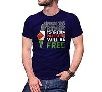 B&S Boutique from The River To The Sea Palestine Will Be Free Camiseta Azul Marino para Hombre Size M