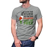 B&S Boutique from The River To The Sea Palestine Will Be Free Camiseta De Hombre Gris Size L