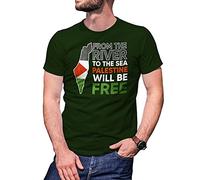 B&S Boutique from The River To The Sea Palestine Will Be Free Camiseta Verde Militare para Hombre Size XL