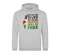 B&S Boutique from The River To The Sea Palestine Will Be Free Sudadera con Capucha Gris Unisex Size L