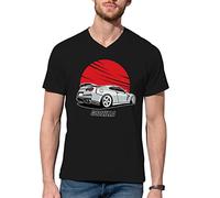 B&S Boutique GTR Skyline GTR R35 JDM Legends Godzila V-Neck Camiseta De Hombre Negra Size L