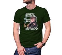 B&S Boutique How Are Your Brakes Inspired Steve Mcqueen Color Art Camiseta Verde Militare para Hombre Size XXL