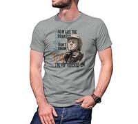 B&S Boutique How Are Your Brakes Inspired Steve Mcqueen Sepia Art Camiseta De Hombre Gris Size XXL