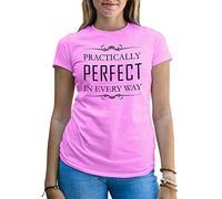 B&S Boutique Practically Mary Poppins Returns Fun Camiseta Rosa para Mujer Size S