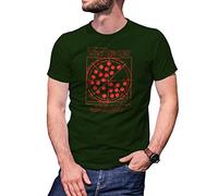 B&S Boutique Tom Vitruvian Pizza Leonardo da Vinci Camiseta Verde Militare para Hombre Size M