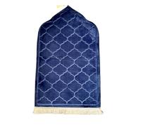 B Style Alfombra de oración personalizada con nombre bordado grueso acolchado y antideslizante Islamic Prayer Mat sajada bordado regalo islámico para musulmán para casa viaje Ramadán (azul marino)
