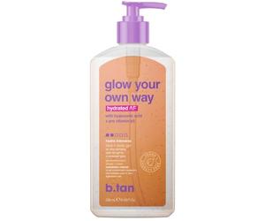 b.tan Face & Body Clear Self Tan Gel | Glow Your Own Way Hydrated - Ultra Hydrating, Transfer-Resistant, Gradual Sunless Tanning Gel for Face and Body, Vegan, Cruelty Free Self Tanner, 8 Fl Oz