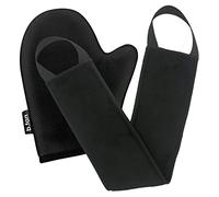 b.tan Kit aplicador de guantes autobronceadores Back + Body | Pon tus guantes en este paquete, sin rayas, aterciopelado, suave, reutilizable y lavable + guante aplicador corporal para autobronceado