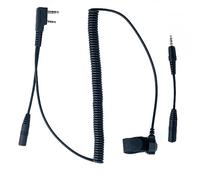 B-tech Adaptador de Audio Universal K1 de 2 Pines a 3,5 mm con PTT de un Solo Toque, compatibilidad Premium con radios BaoFeng, Kenwood y Auriculares de 3,5 mm con micrófonos en línea