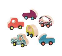 B. toys- 6 peque os coches de juguete de madera- Ruedas gratis- Veh culos- Juego de coches colorido para ni os peque os- 1 a o +
