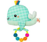 B. toys B. Baby - Sensory Baby Toy - Baby Rattle Toy - Plush Whale & Ring Rattle - Textures, Colors, Sounds - Machine-Washable - Whimsy Whale