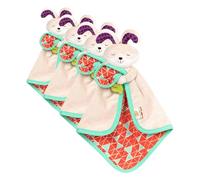 B. toys - B. Snugglies - Fluffy Bunz - Conejito Lovey - Manta de Seguridad de Felpa - Peluches para bebés - Suave mantita para bebé - Recién Nacido, 0 + (Paquete de 4)