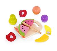 B. Toys - Play Food Set for Toddlers - Kids Wooden Toys - 6 Hook-and-Loop Fruits to Cut - Safe Knife & Cutting Board - 2 Years + - Chop 'n' Play - Fruits
