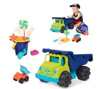B. toys - ¡Colossal Cruiser y Sand Ahoy! - Azul - Camión volquete Grande y Juguete de Arena - 10 Juguete de Playa y arenero - Camión, Cubo, Pala y más - Juego de Verano para niños - 18 Meses+
