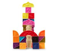 B. Toys by Battat Elemenosqueeze - 26 apilables con números, Animales y Texturas - Bloque Suaves para bebés de 6 Meses en adelante, Multicolor (Branford Ltd. BX1003NTZ)