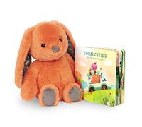 B. toys - Happyhues - Set de Libros Coral Cutie - Conejito de Peluche y Libro - Peluche - Libro de cartón - Juego para bebés - Juguetes para bebés