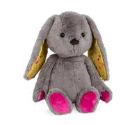 B. toys Happyhues Sprinkle Bunny, Conejito de Peluche Lavable | Conejito de peluche gris oscuro, abrazable, con orejas estampadas y 30 cm de alto, Conejo gris oscuro, 0 meses y +