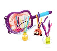 B. toys, Juego de Buceo para Piscina Hubba con Red de hipopótamo | Set de 5 con red en forma de hipopótamo y 4 juguetes con peso para recoger bajo el agua en la piscina, 3 años y +