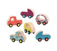 B. toys juguetes de madera, 6 coches de juguete para bebés y niños - Coloridos coches de madera con ruedas - Juguetes para bebés para niñas y niños a partir de 1 año de edad